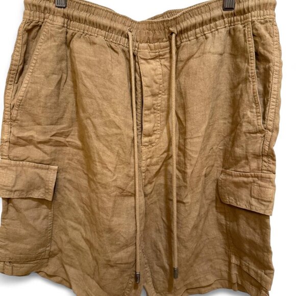 Tan Vilebrequin Men's Linen Cargo Shorts w/Drawstring Waist XL - Picture 1 of 5